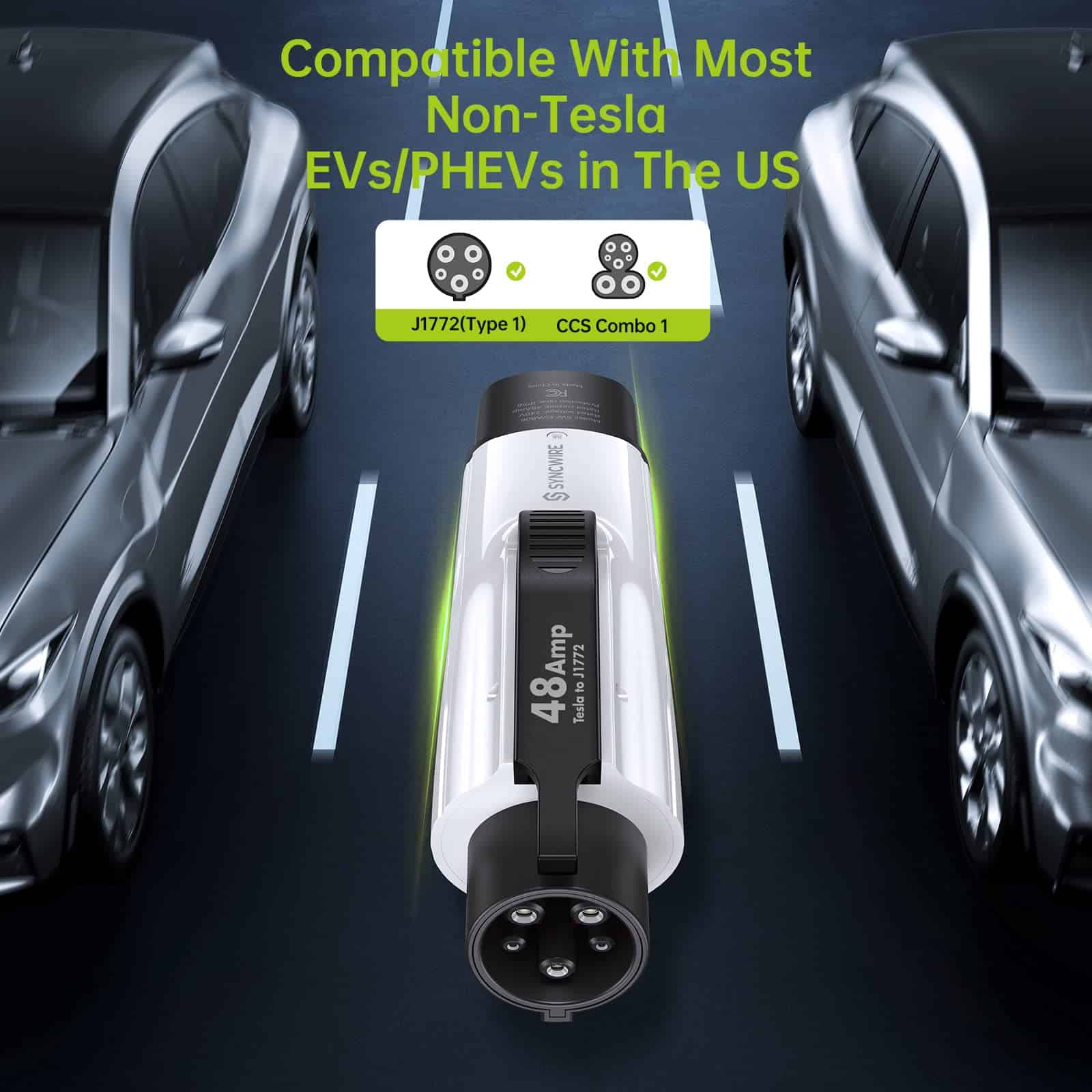 Adaptador Tesla a J1772 para PHEVs y EVs, 48A/250V AC, - Imagen 3
