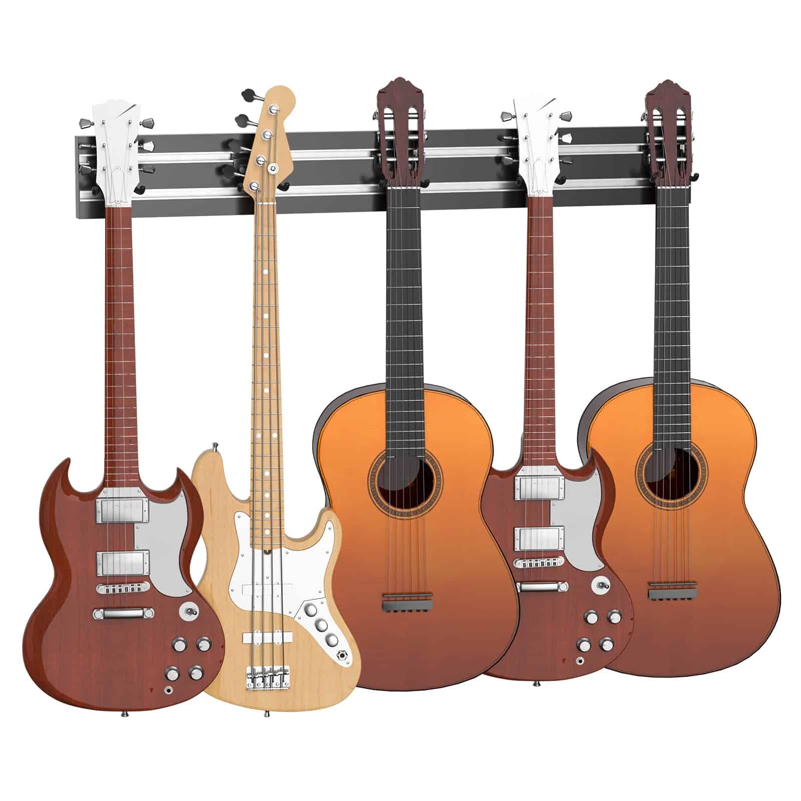 GELTTULU Soporte de Pared para Guitarra con 5 Ganchos para