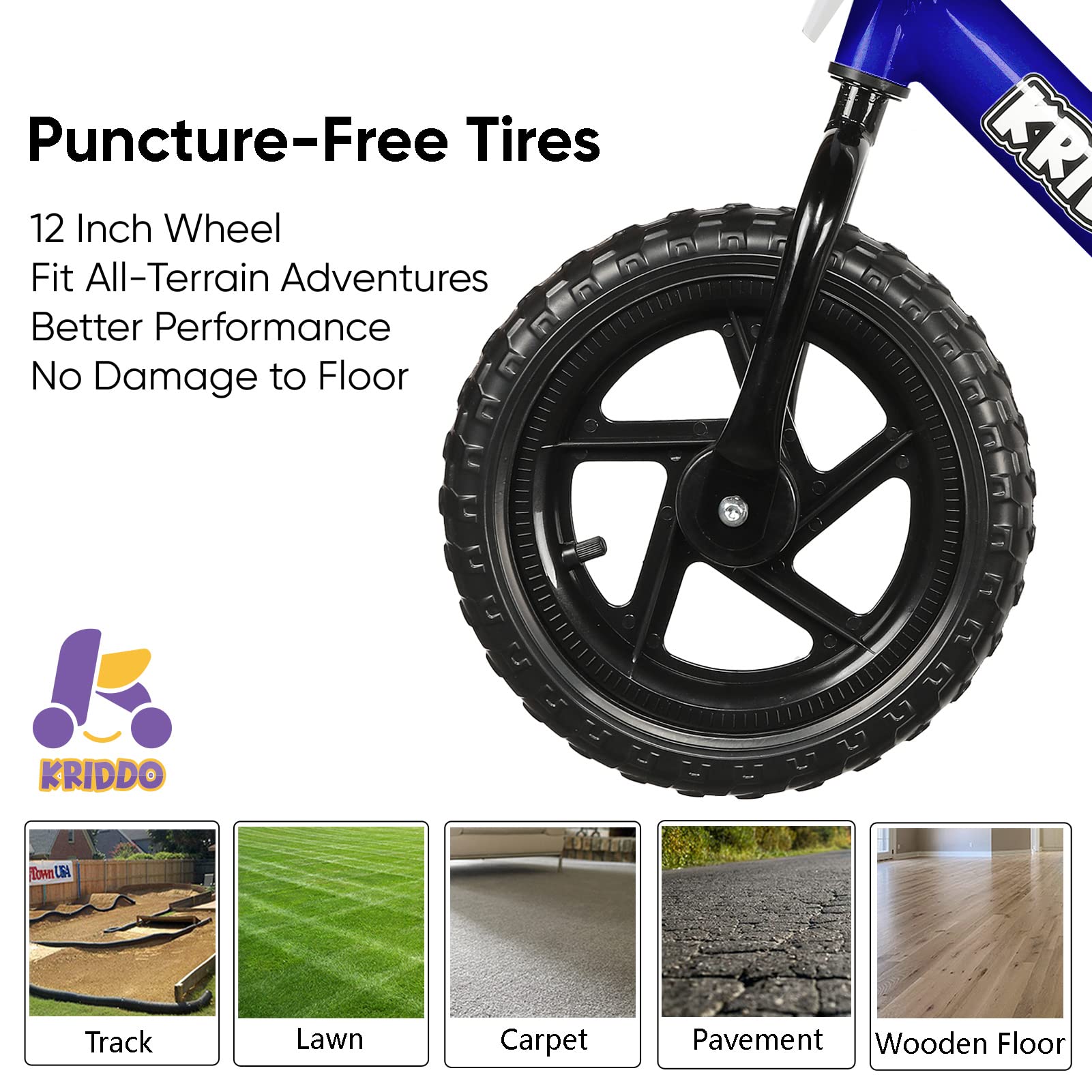 Bicicleta de Equilibrio para Niños KRIDDO 2 -Azul - Imagen 7