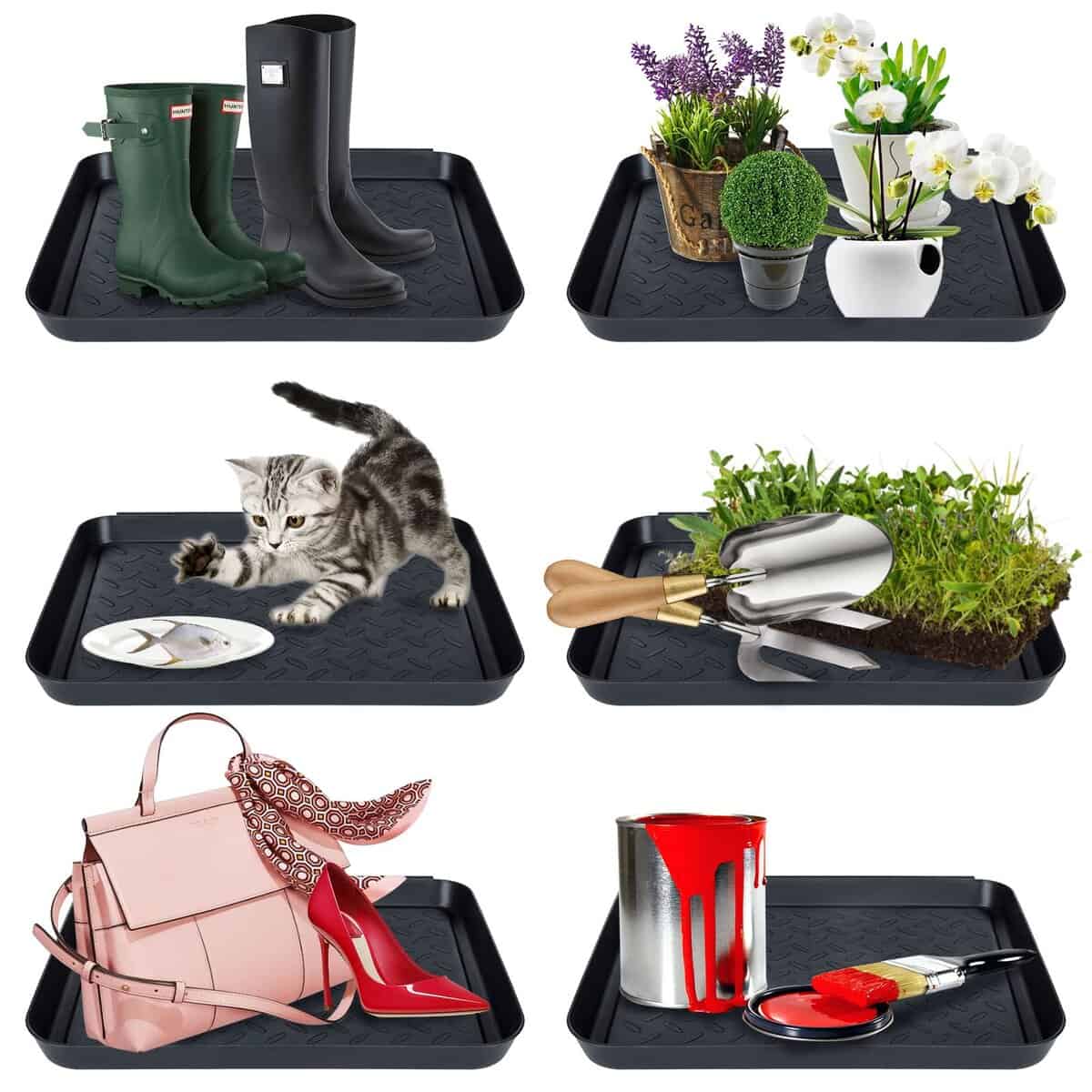 AKOLAFE 6 Pack Bandeja de Plástico para Botas para Entrada - Imagen 7