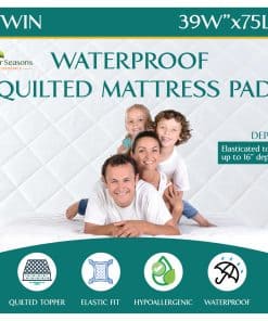 Protector de colchón acolchado para cama individual -