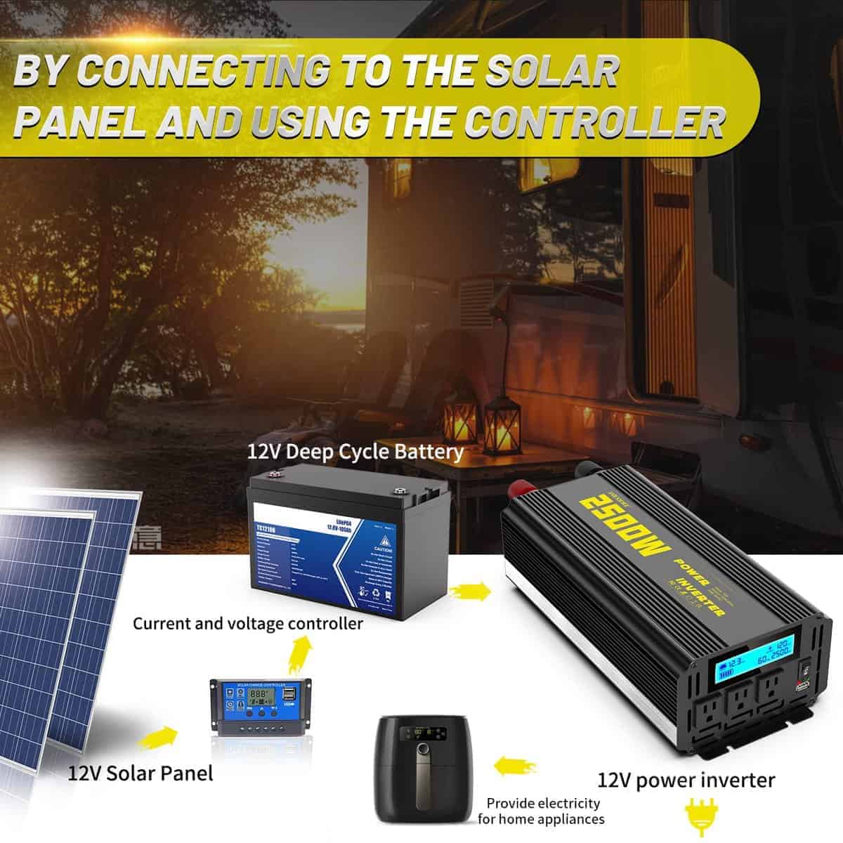 Inversor de corriente de onda sinusoidal modificada de 2500 - Imagen 5