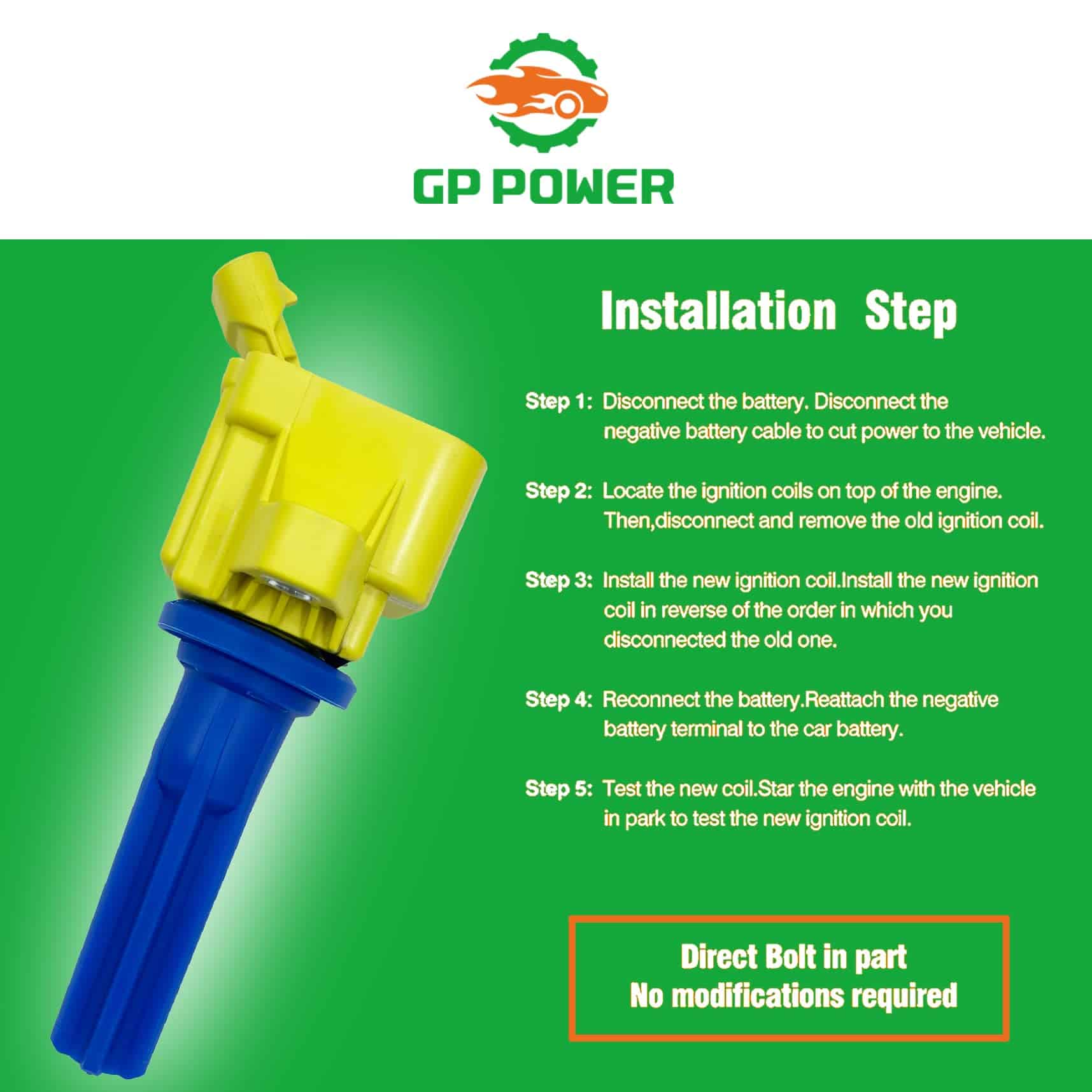 CONJUNTO DE 6 BOBINAS DE ENCENDIDO GP POWER 12596547 - Imagen 8