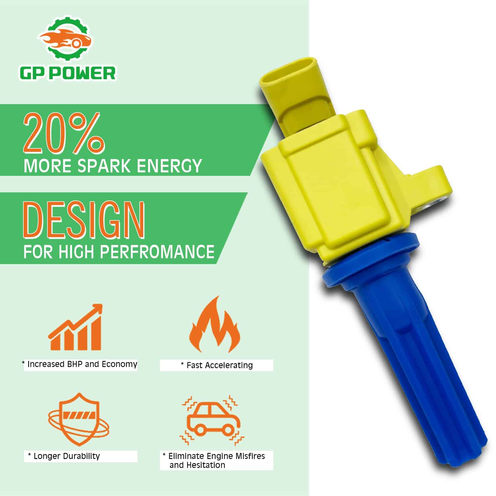 CONJUNTO DE 6 BOBINAS DE ENCENDIDO GP POWER 12596547 - Imagen 3