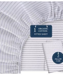 Juego de sábana ajustable LANE LINEN 100% algodón orgánico