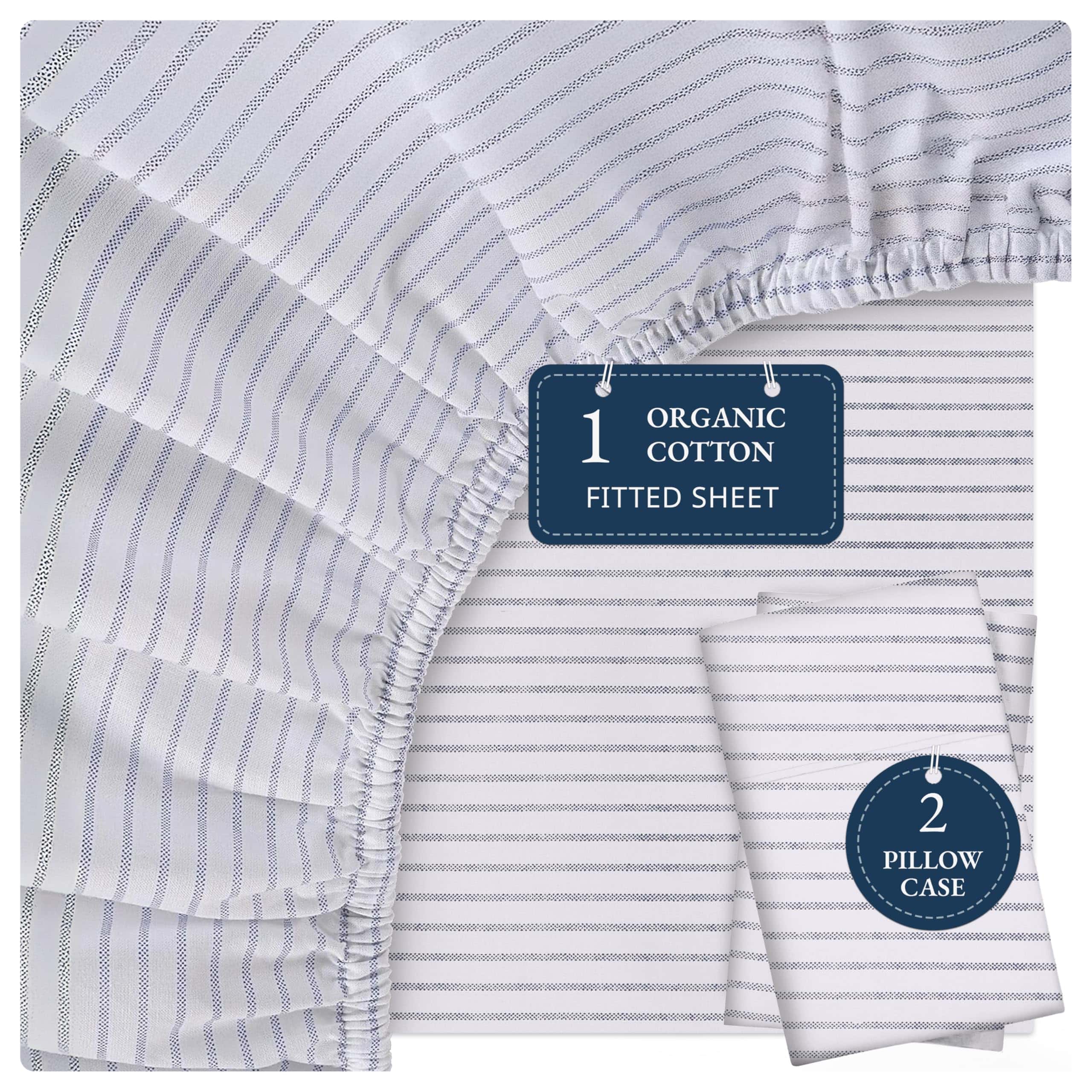 Juego de sábana ajustable LANE LINEN 100% algodón orgánico