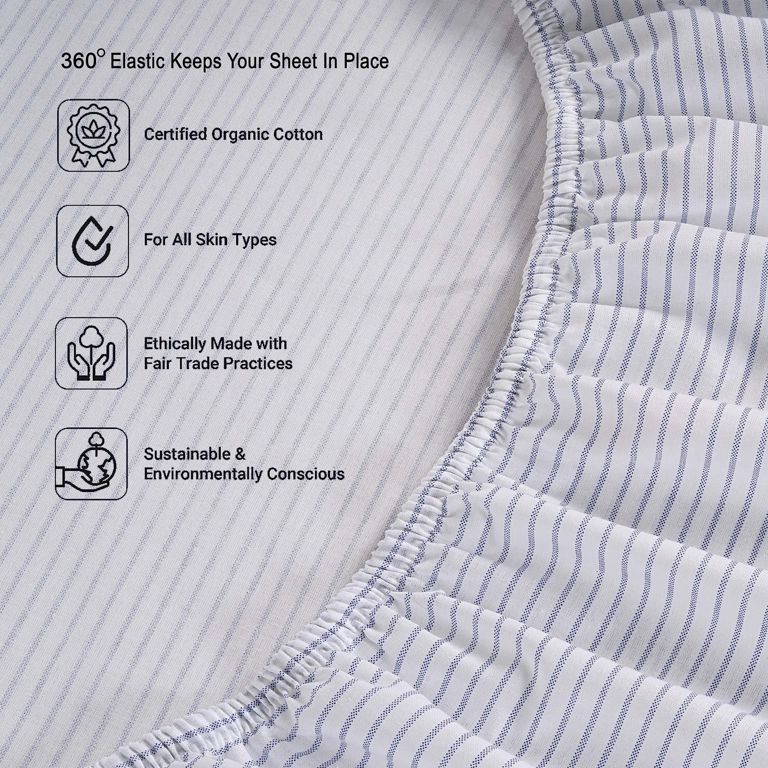 Juego de sábana ajustable LANE LINEN 100% algodón orgánico - Imagen 6