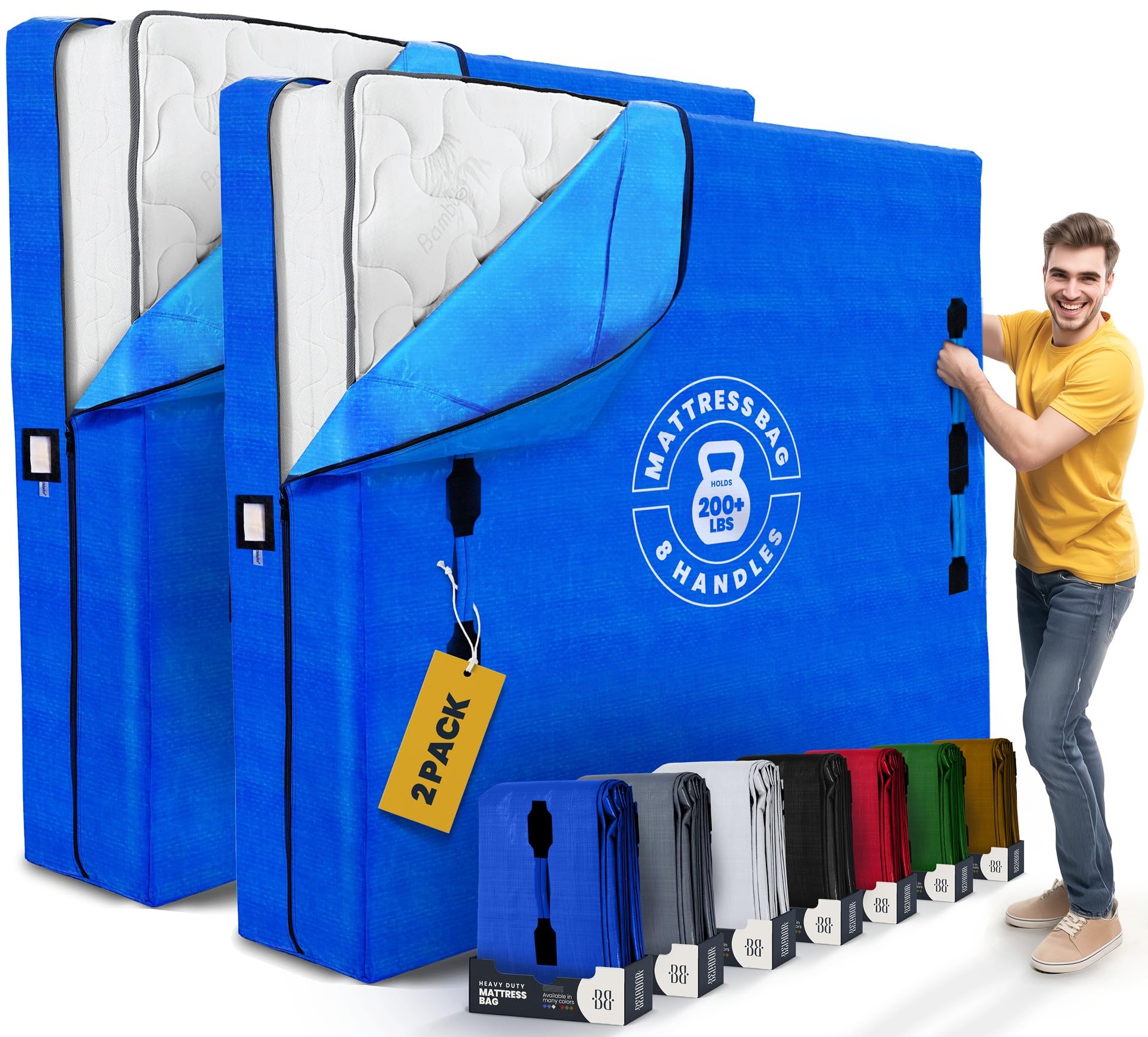 Bolsas de colchón para mudanza con 8 asas King - Paquete de