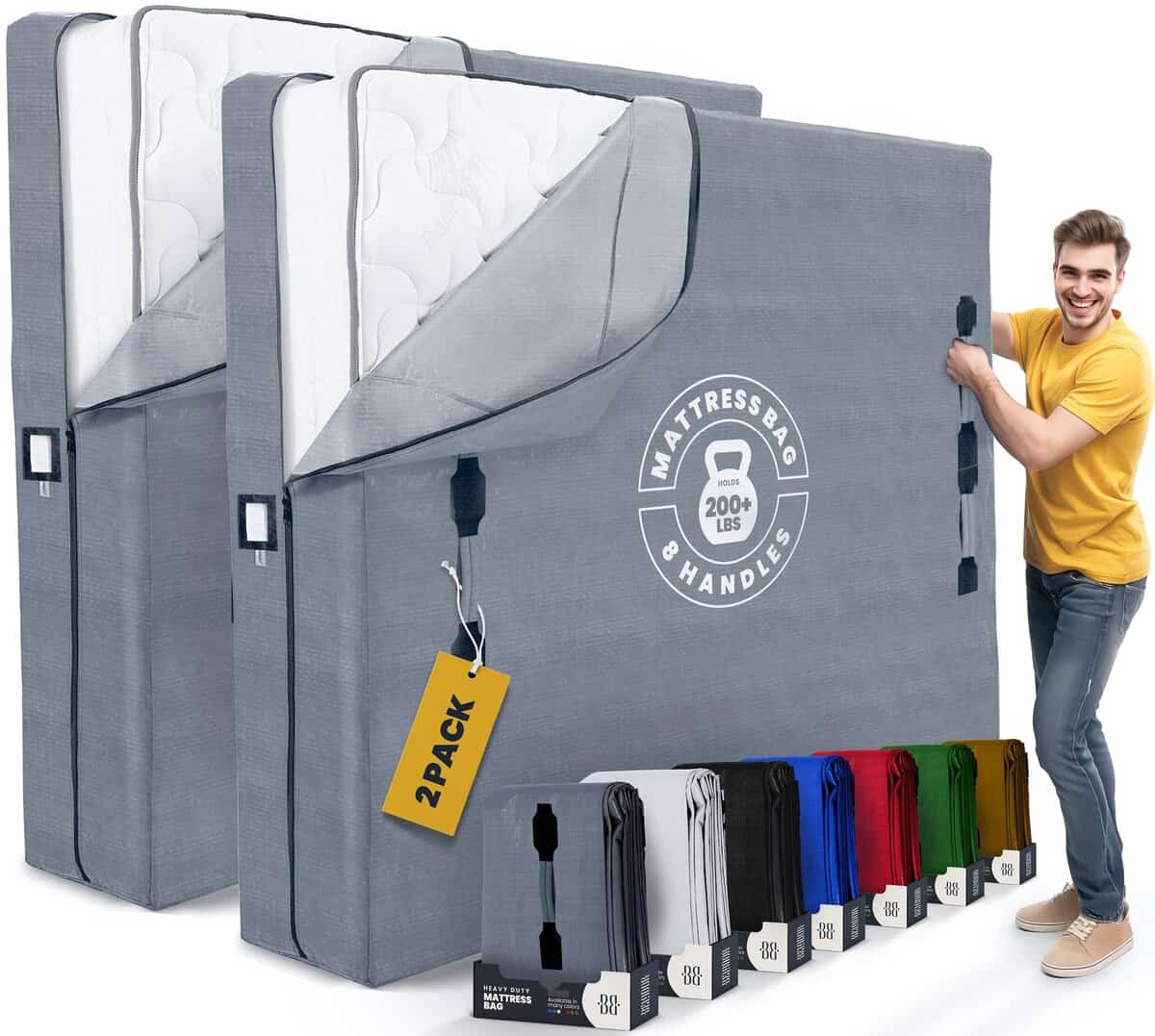 Bolsas de Colchón para Mudanza con 8 Asas Cali King -