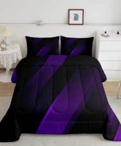 Juego de conforter completo de rayas geométricas para cama