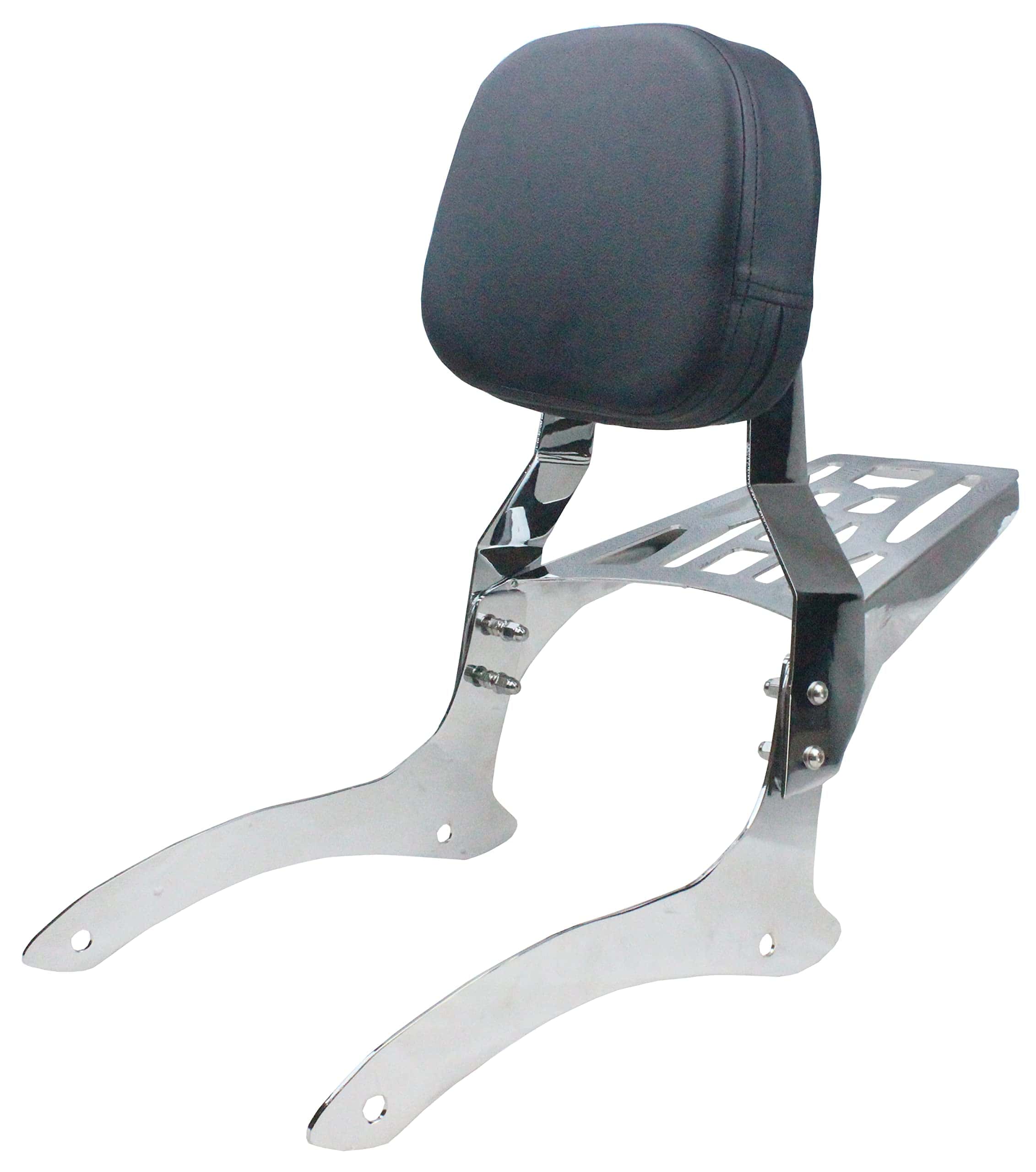 YHMOTO Sissy Bar Backrest + Luggage Rack - B-Cromo) - Imagen 3