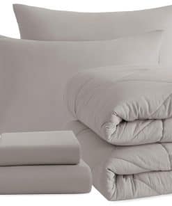 Juego de edredón NTBAY Twin con sábanas, 5 piezas Juego de