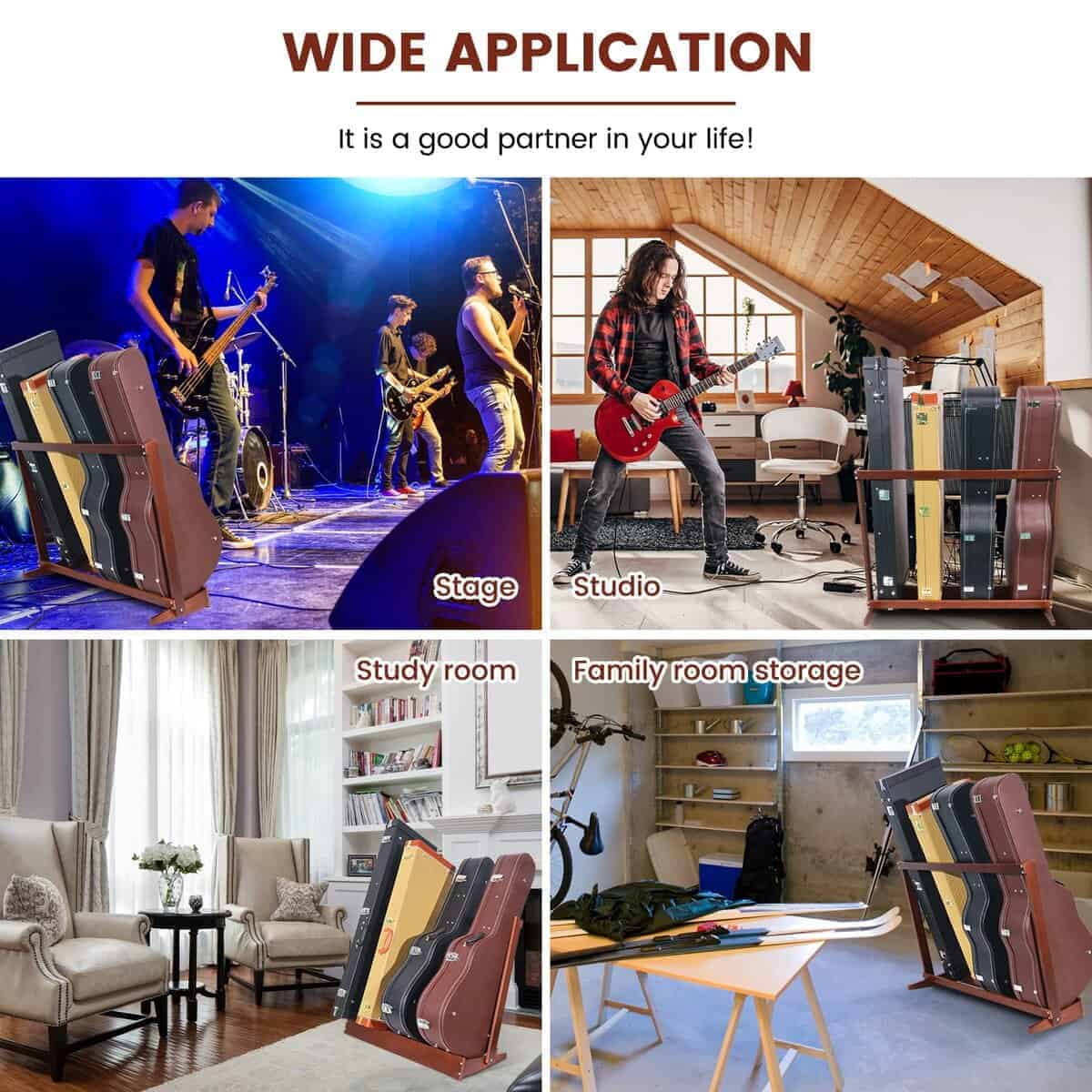 Rack para estuche de guitarra Verovita, soporte plegable de - Imagen 8