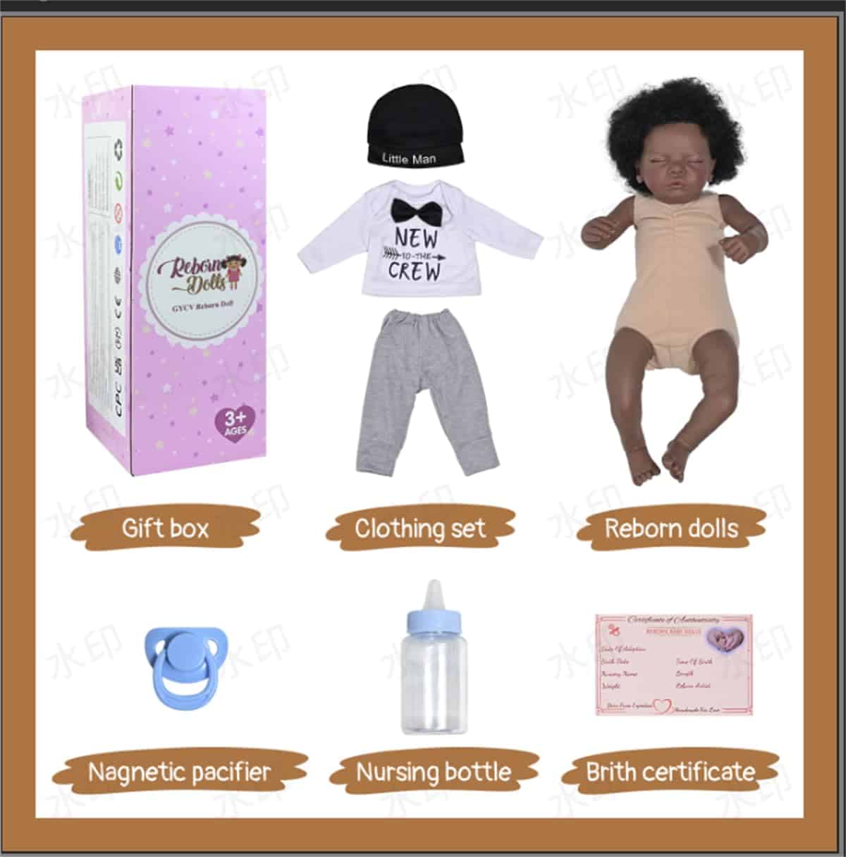 Muñecos Reborn Realistas Negros - 19 Pulgadas Muñeco - Imagen 8