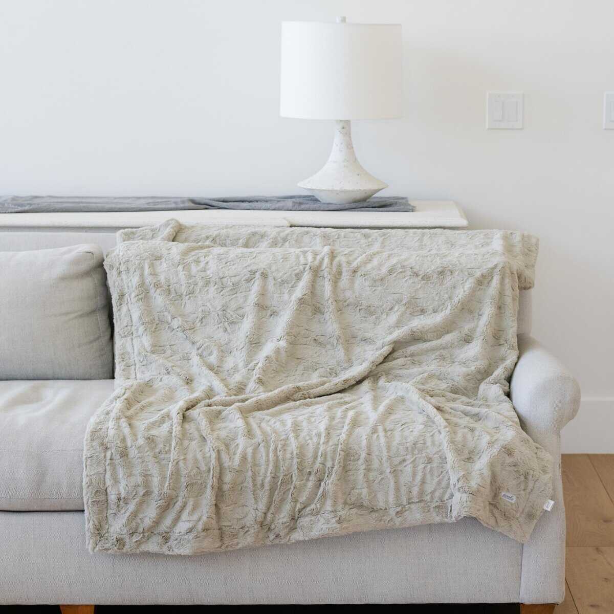 Manta de lanzar de piel de imitación de plumas de lujo