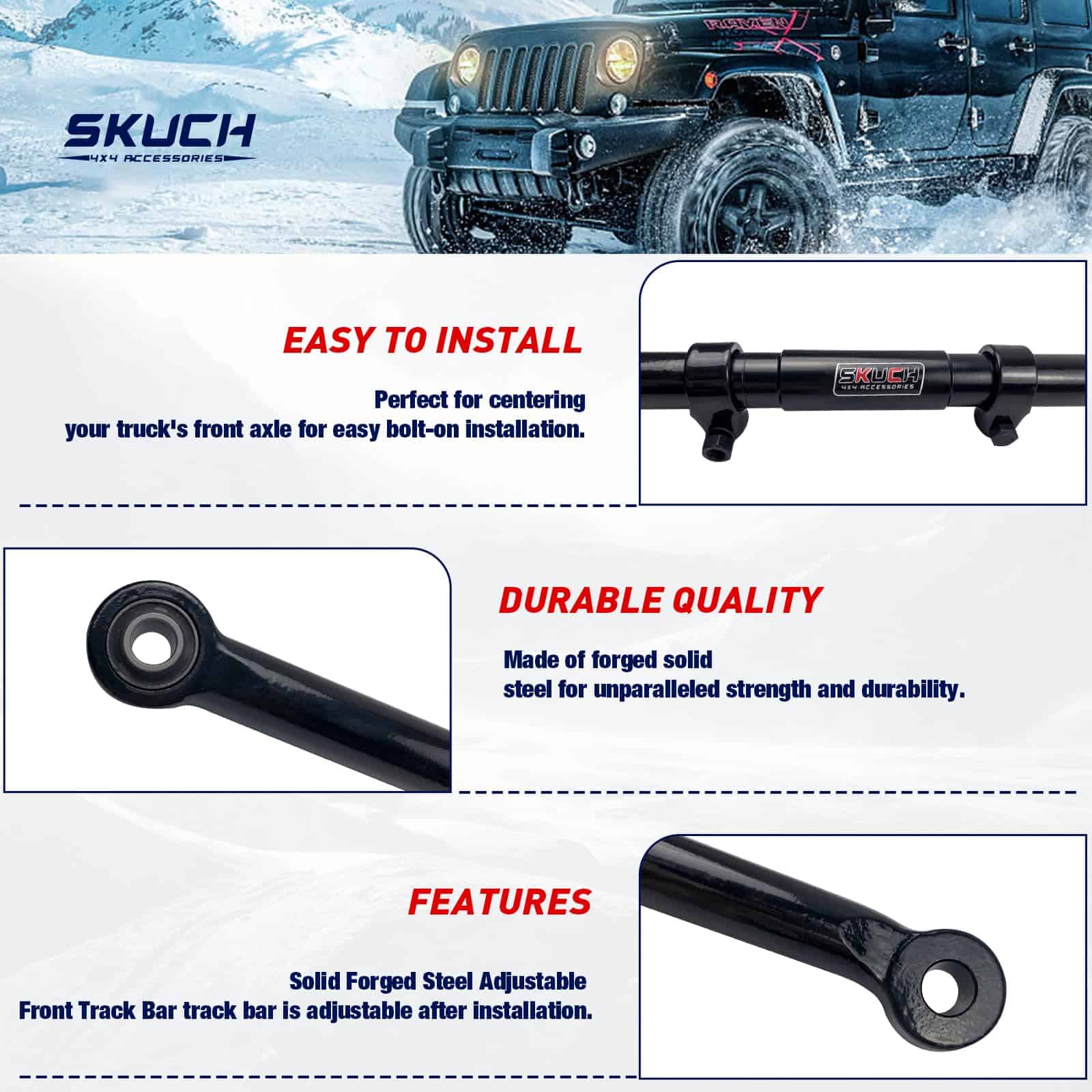 Barra de seguimiento delantera ajustable -F-350 4WD - Imagen 5