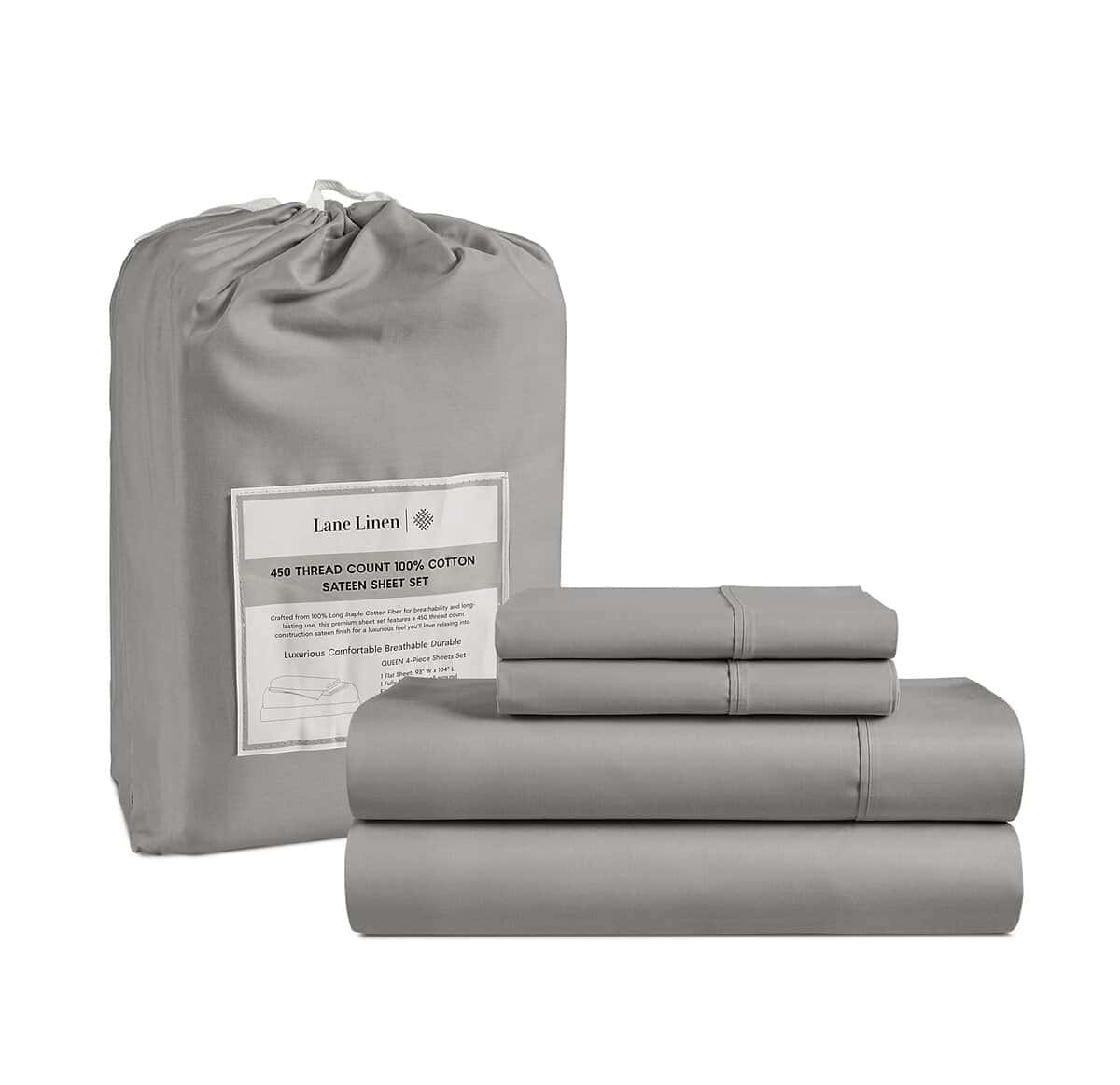Juego de Sábanas LANE LINEN 100% Algodón para Cama Queen,
