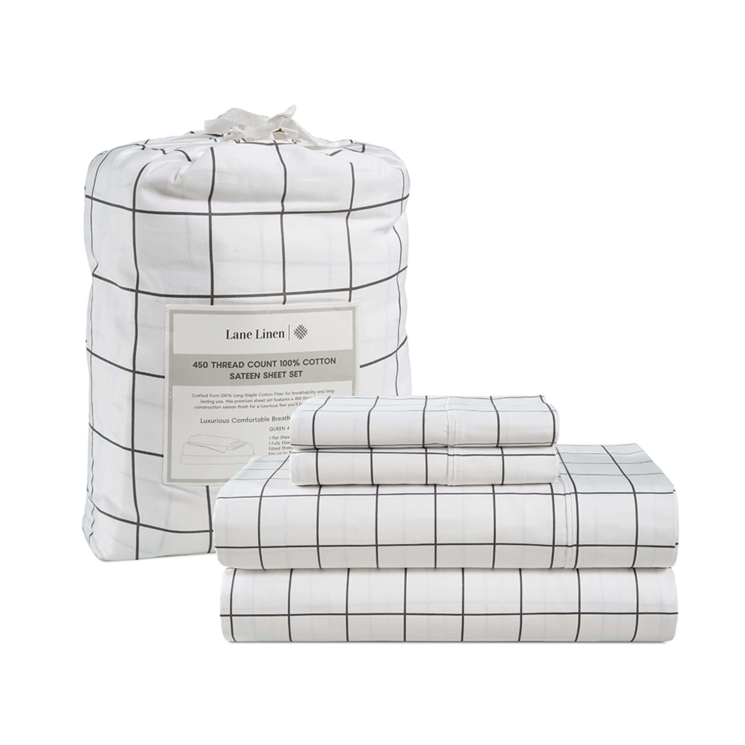 Juego de sábanas Lane Linen 100% algodón, tamaño California