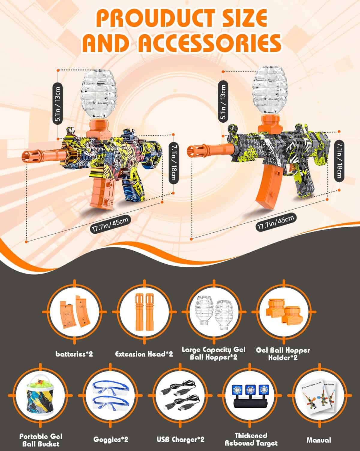 METIRA 2 Set Pistola de Gel Splatter Eléctrica, Modo - Imagen 3