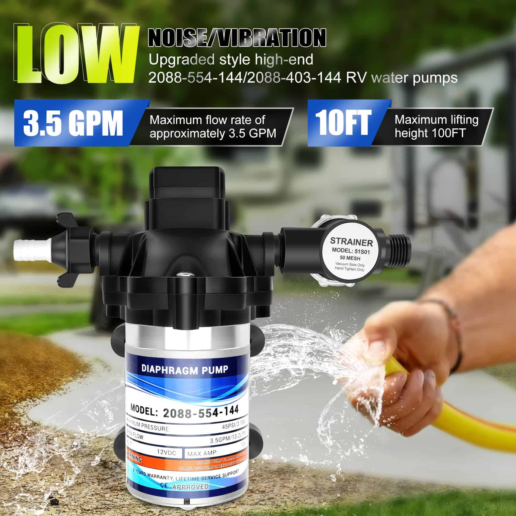 2088-554-144/2088-403-144 Bomba de Agua Dulce,12 VDC,3.5 - Imagen 3