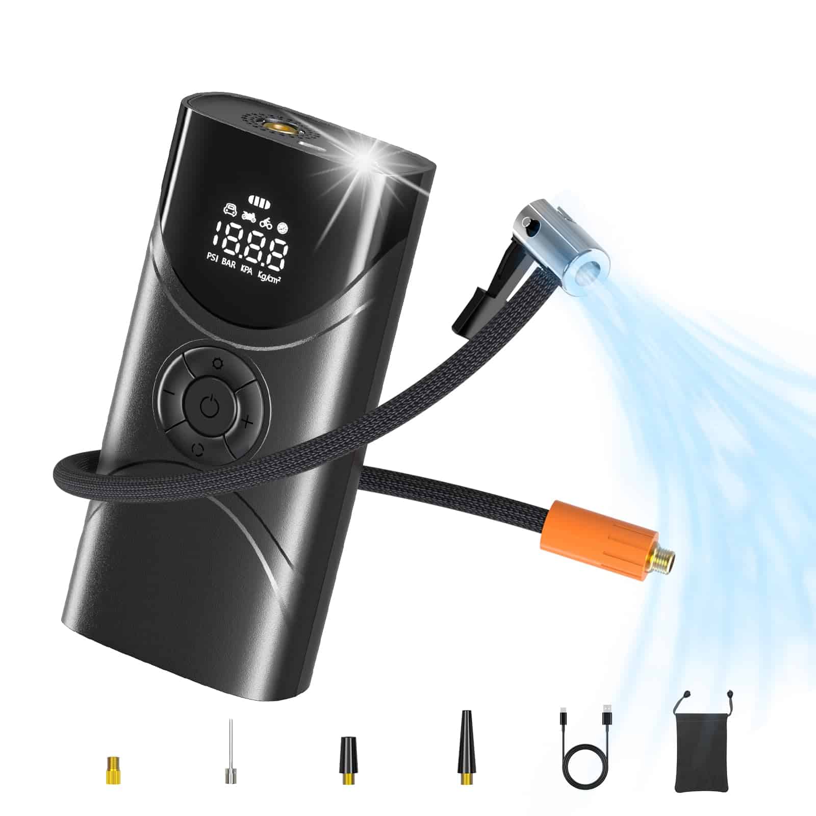 Compresor de aire portátil para neumáticos, bomba de aire