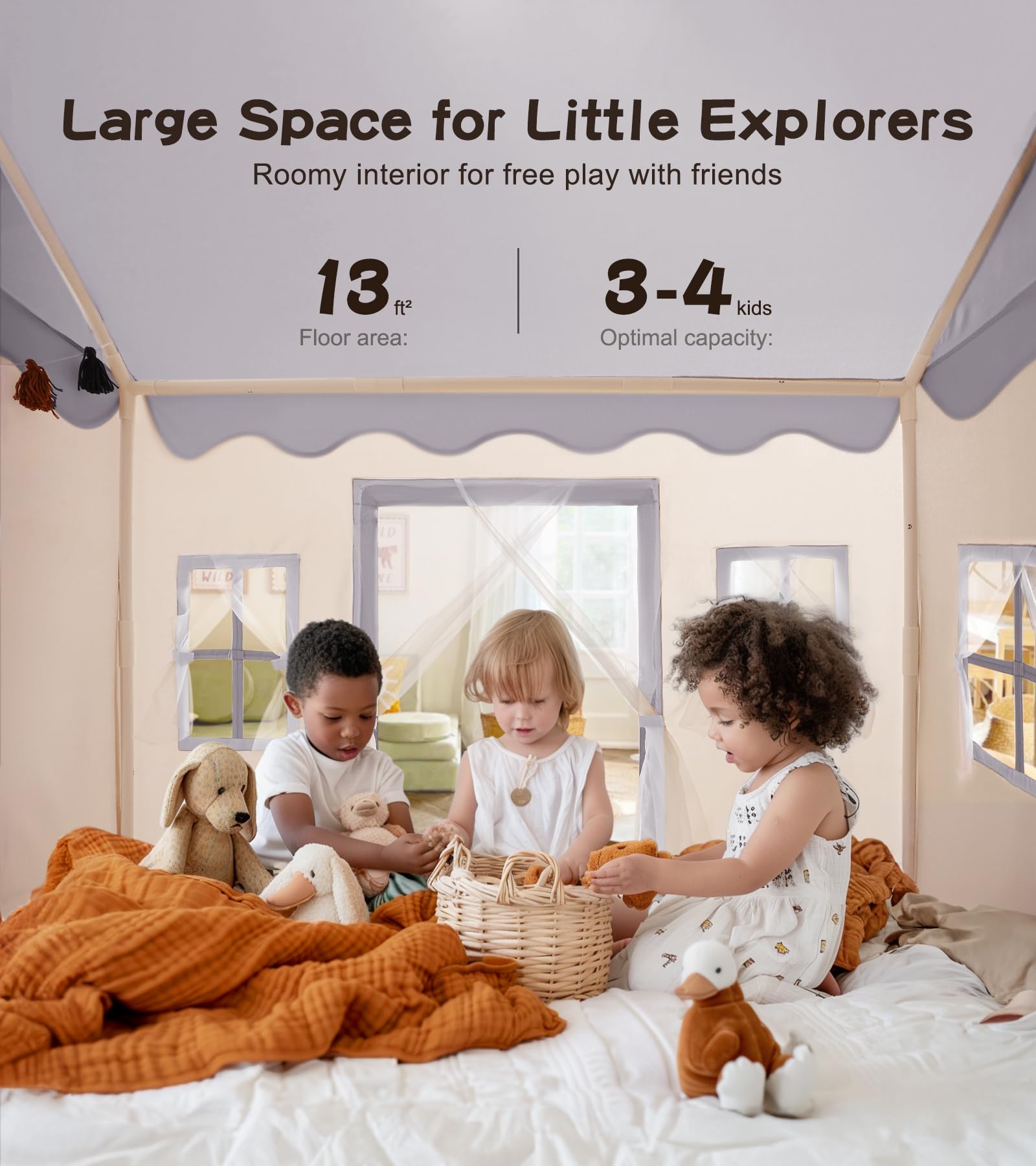 Casa de Juegos Grande para Niños con Alfombra, Luces de - Imagen 5