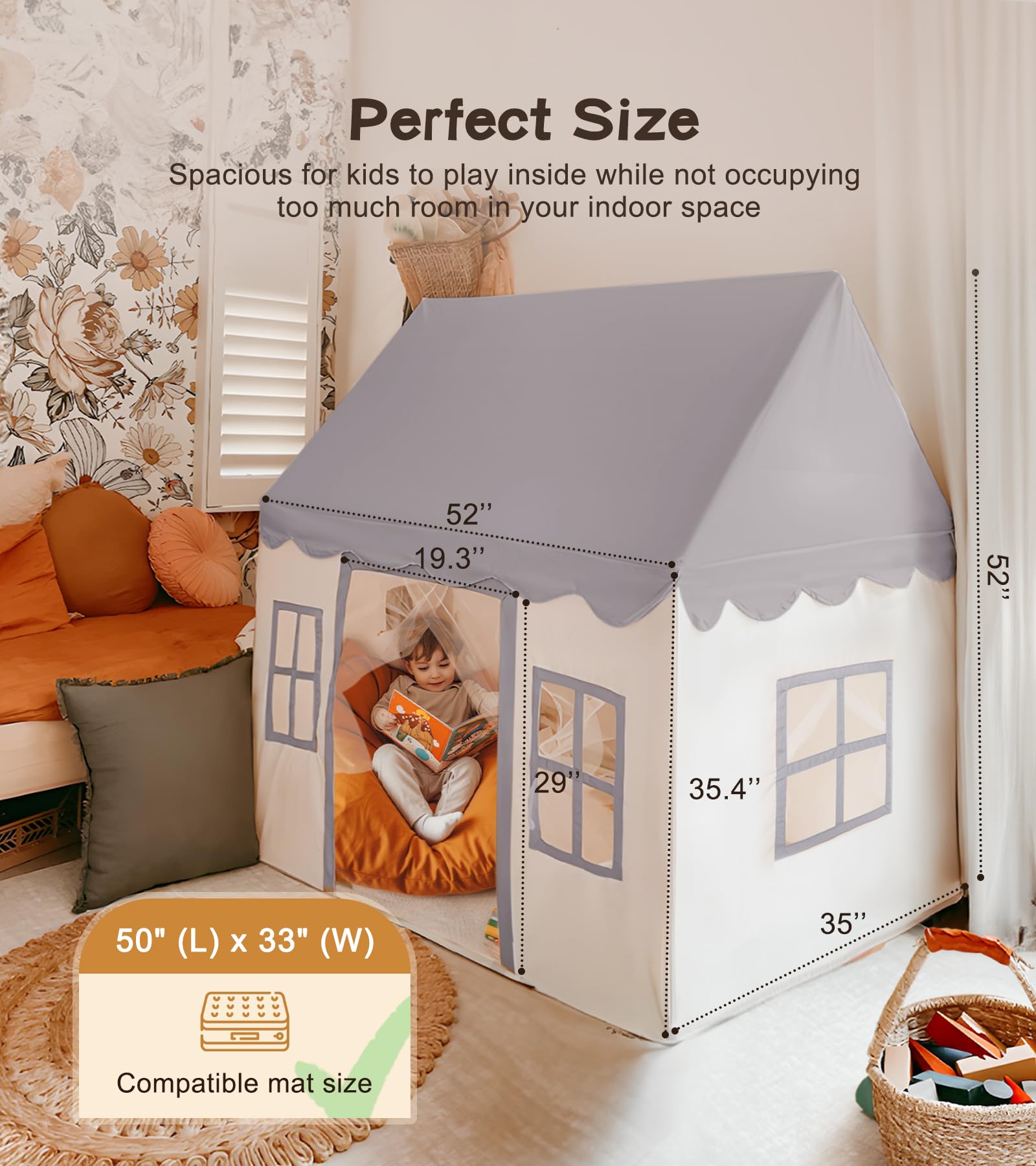 Casa de Juegos Grande para Niños con Alfombra, Luces de - Imagen 6