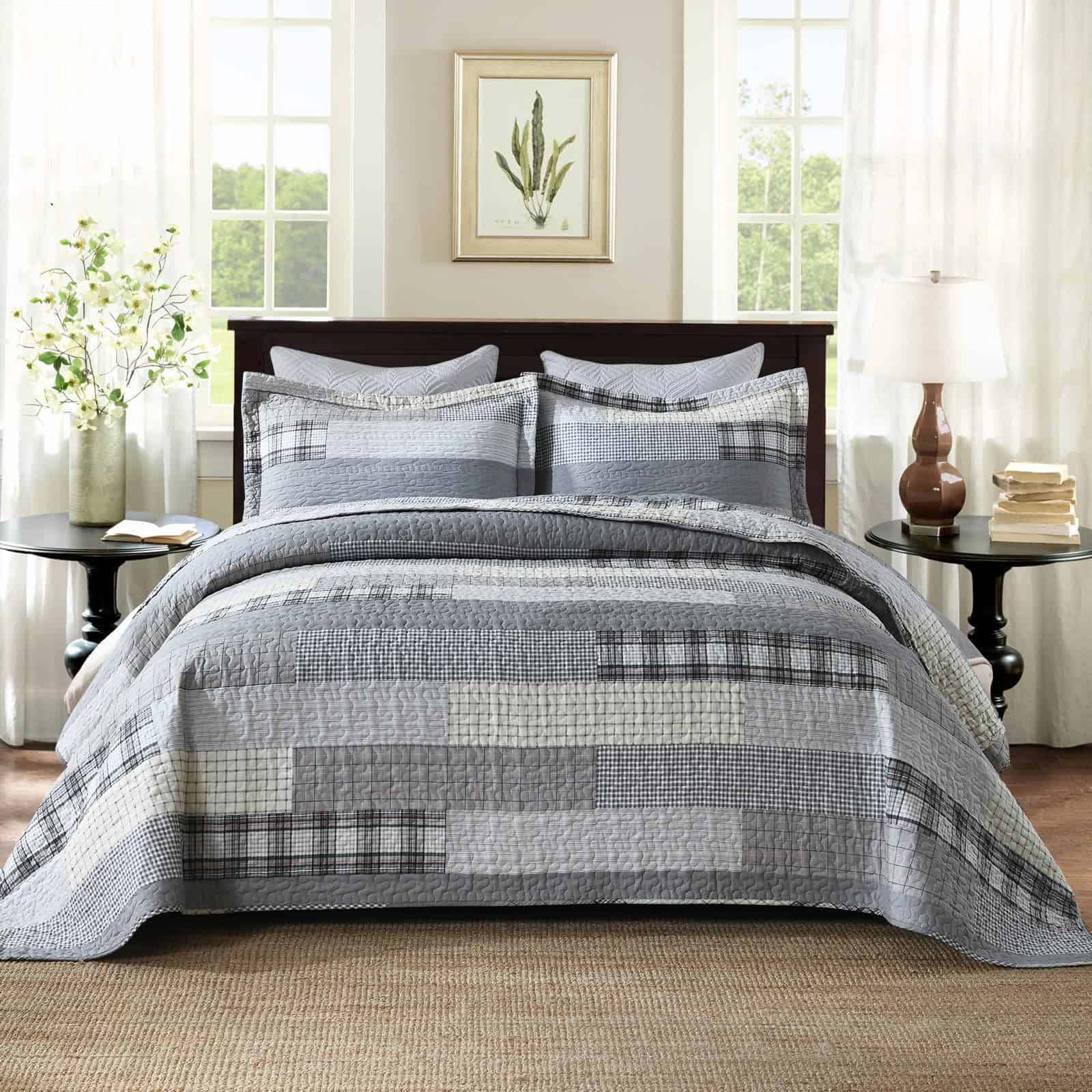 Colcha King Size LORRIARD, Juego de Edredón de Algodón