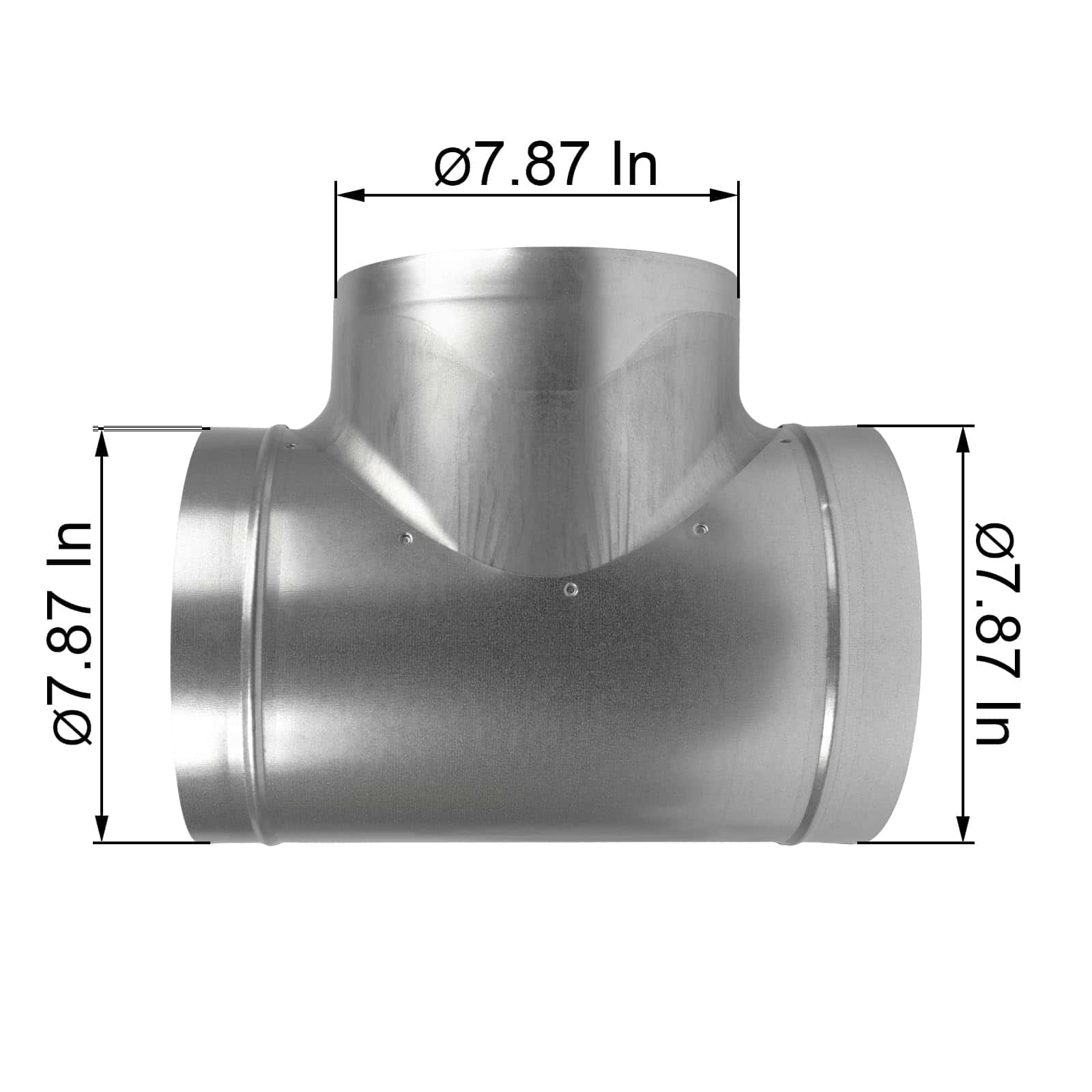 Conector de Ducto en T de 8 Pulgadas para Manguera de 3 - Imagen 7