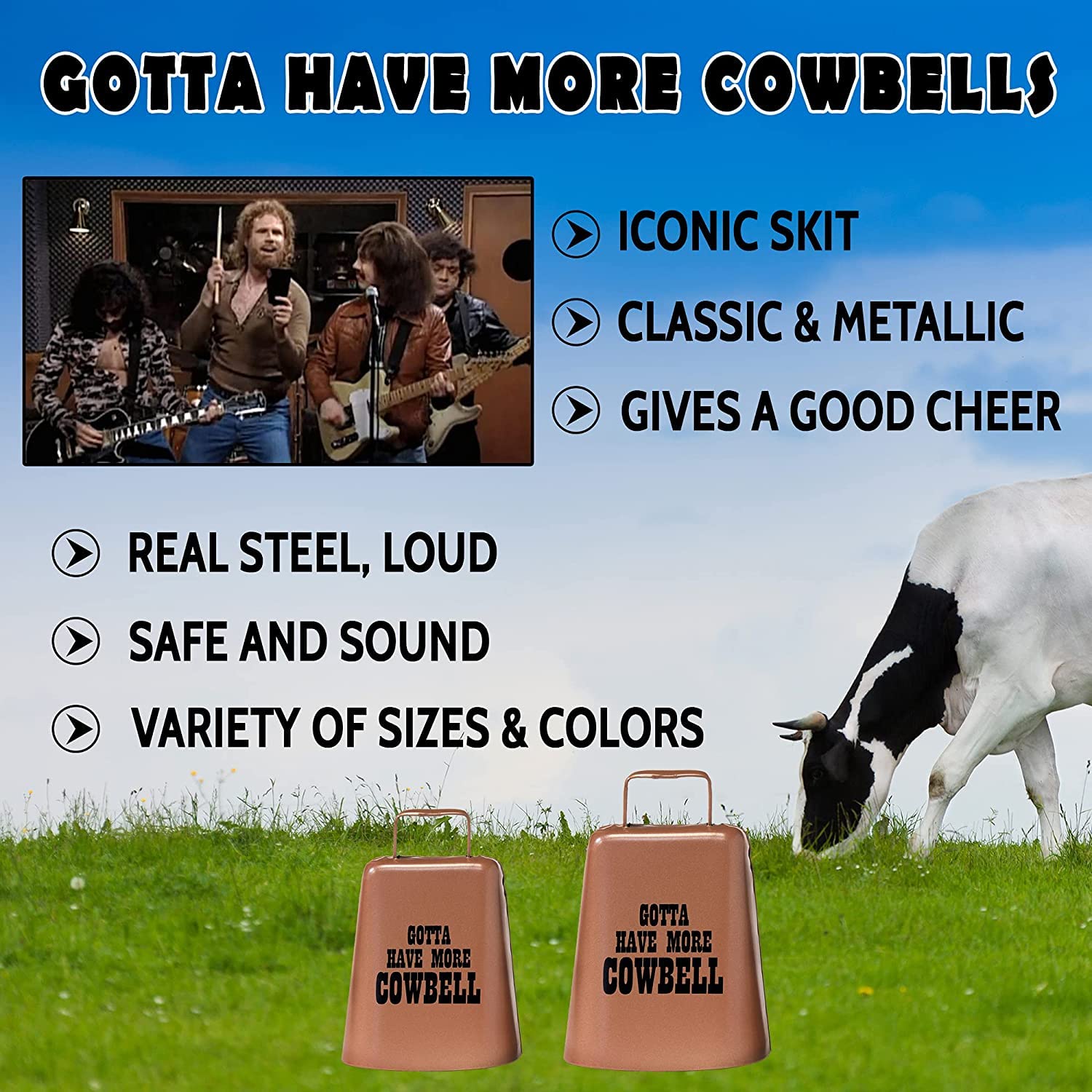 Bevin Bells Gotta Have More Cowbell (Mediano) | Campana de - Imagen 4
