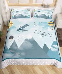 Juego de Funda Nórdica de Avión de Dibujos Animados para
