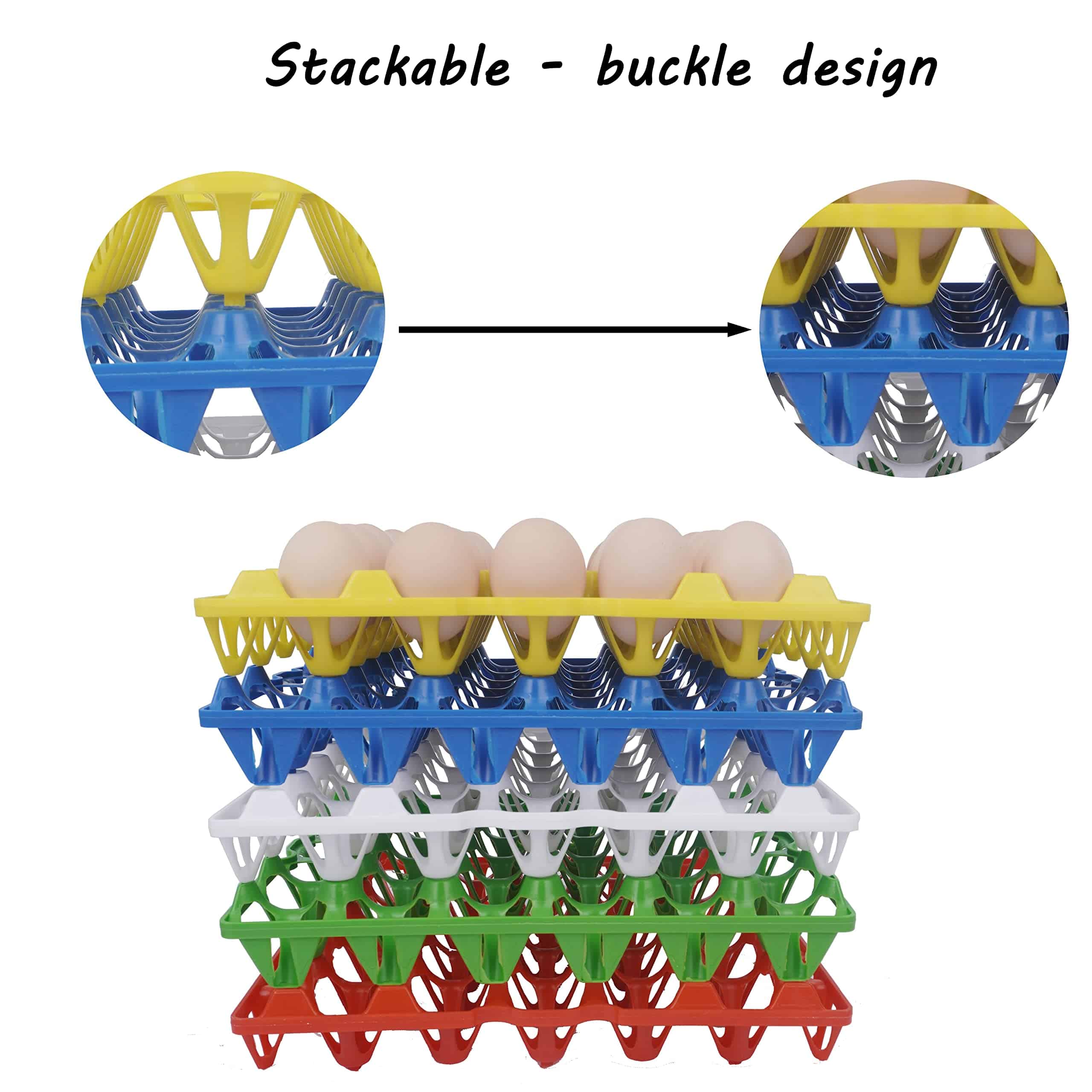 10 Piezas Bandejas de Huevos de Plástico 30 Celdas, - Imagen 5