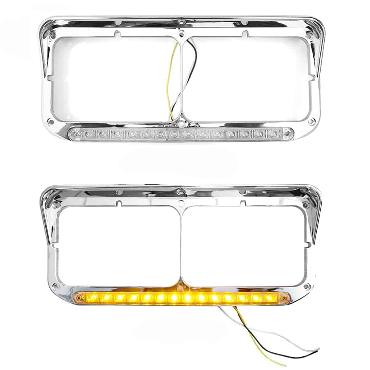 Yuanone 2Pcs Frontales Embellecedores Cromados 12" LED para