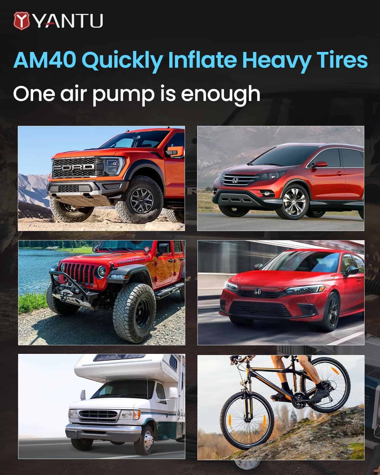 Compresor de aire YANTU 12V, Inflador de neumáticos de - Imagen 9