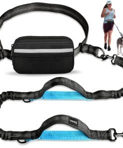 Correa para perros manos libres Uppetly con bolsa con