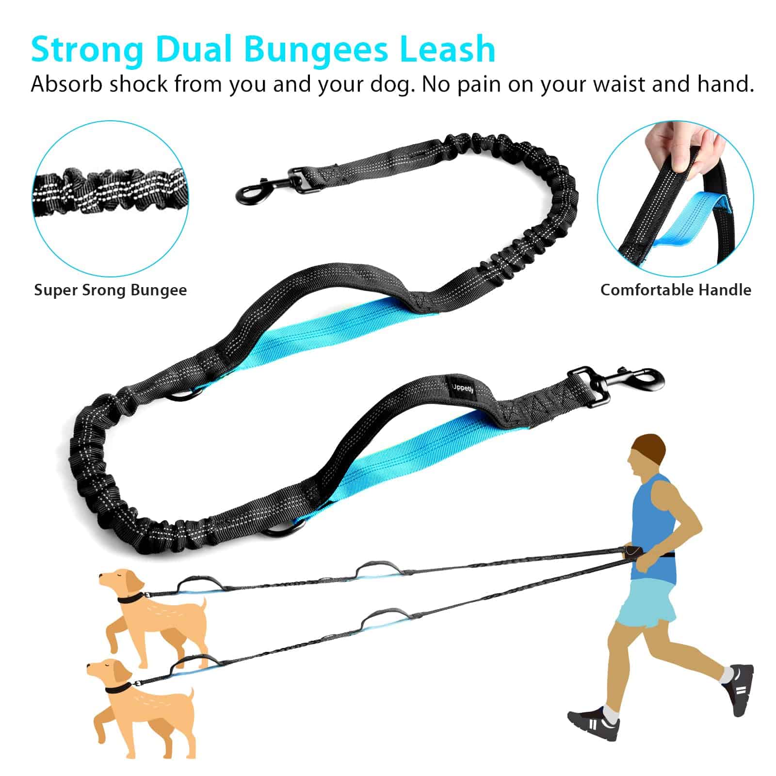 Correa para perros manos libres Uppetly con cinturón - Imagen 5