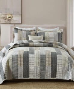 Juego de Colcha BCOTTOND Tamaño Queen 100% Algodón Cuadros