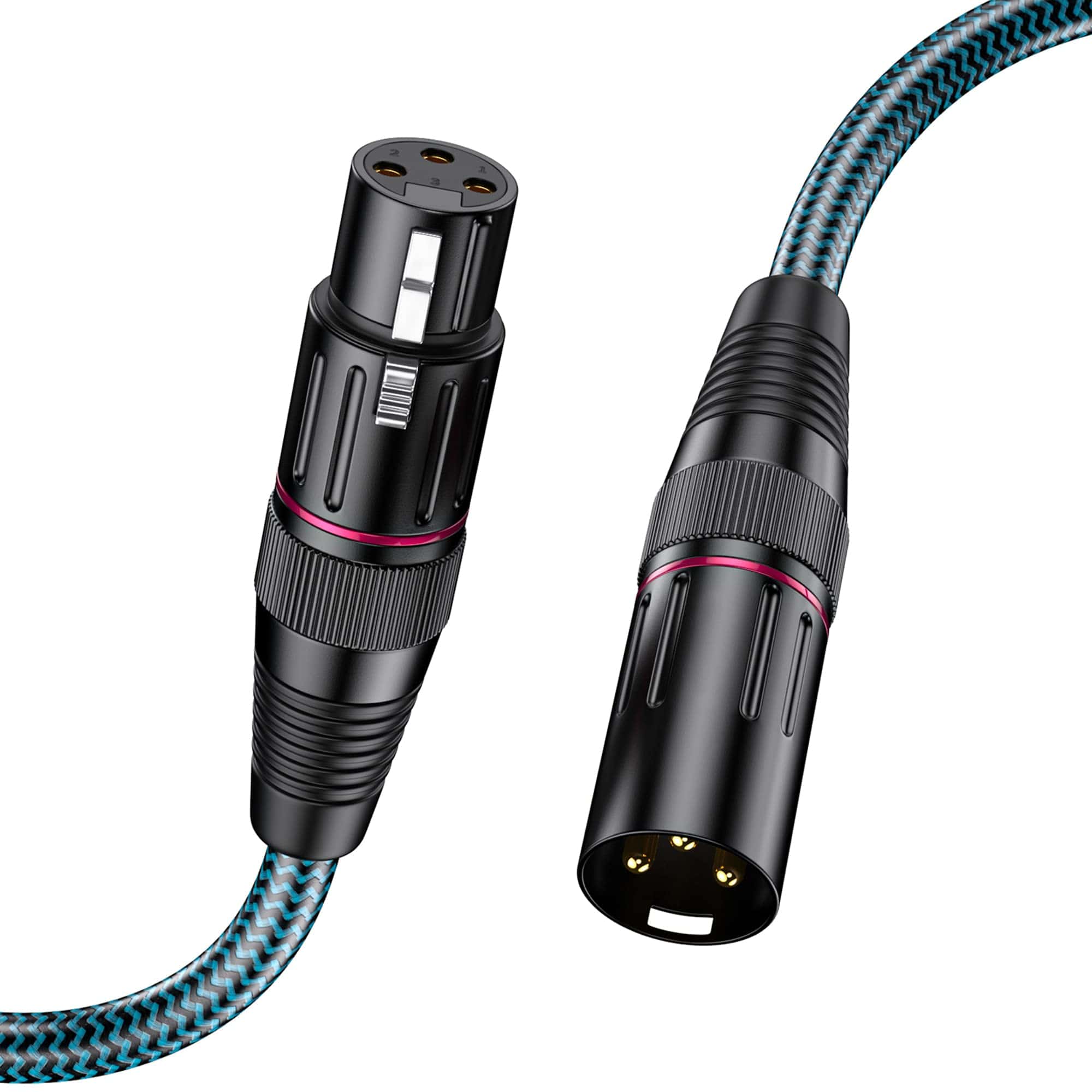 Cable XLR Wekuant, 3.2FT Paquete de 2 Cables de Micrófono - Imagen 3