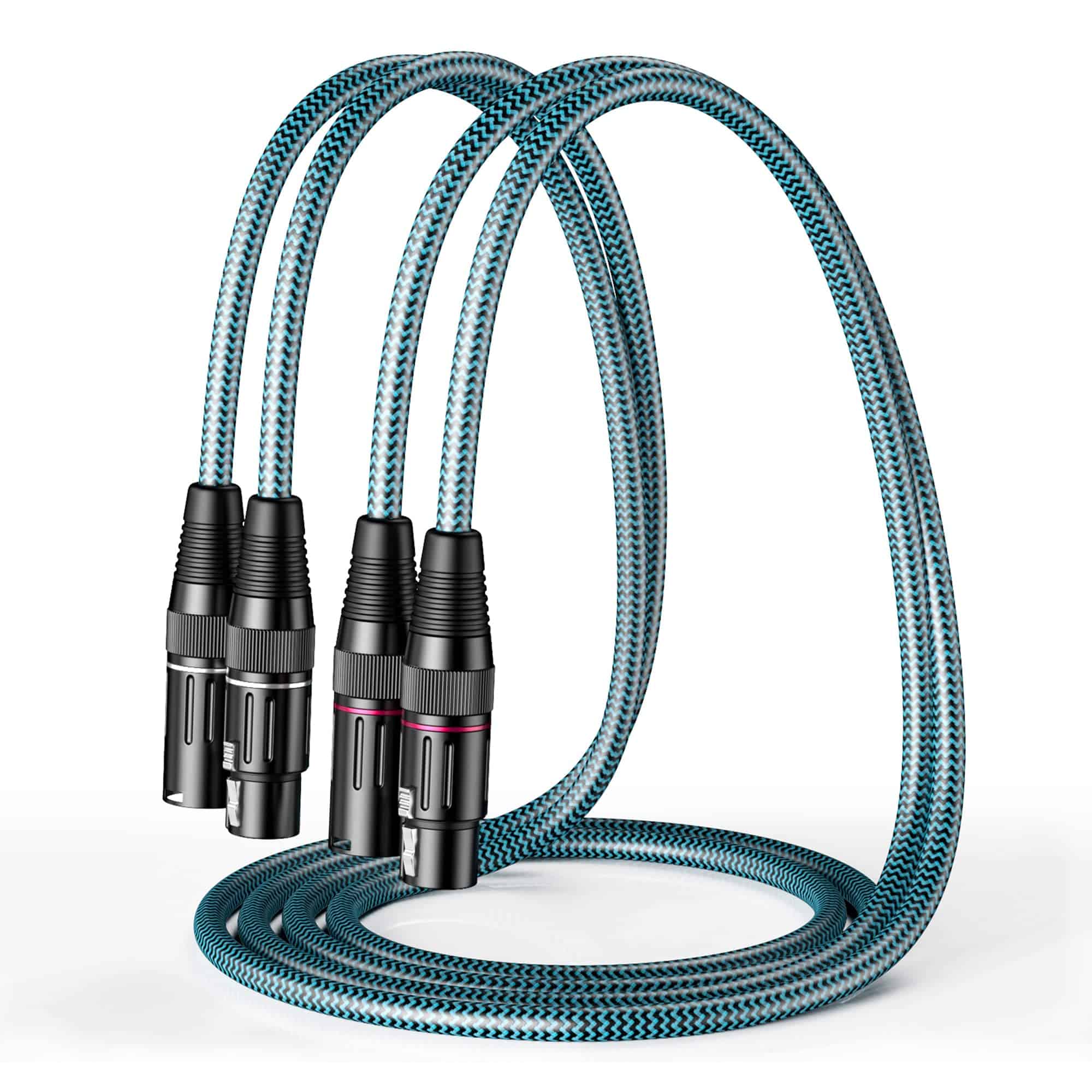 Cable XLR Wekuant, 3.2FT Paquete de 2 Cables de Micrófono