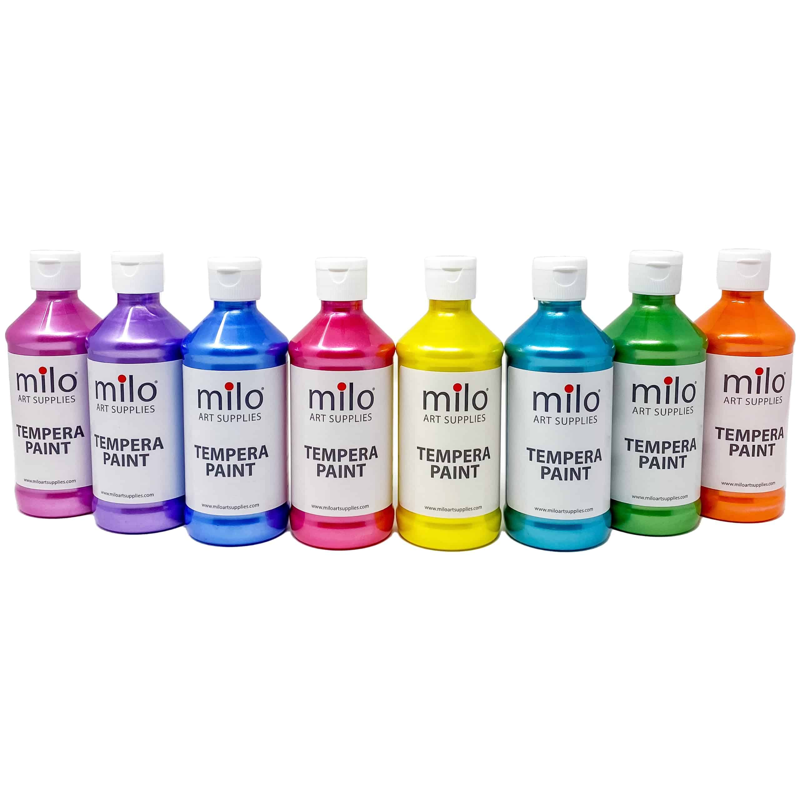 Set de pintura tempera perlada milo Sparkle de 8 colores |