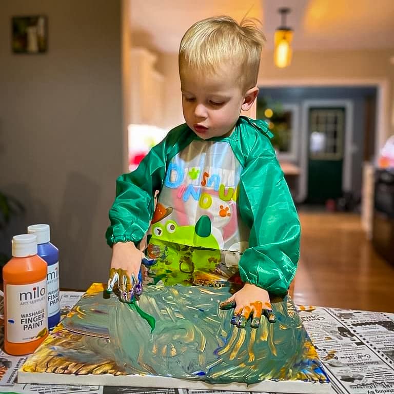 Set de pintura para dedos lavable para niños de milo con 8 - Imagen 8