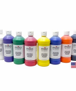 Set de pintura para dedos lavable para niños de milo con 8