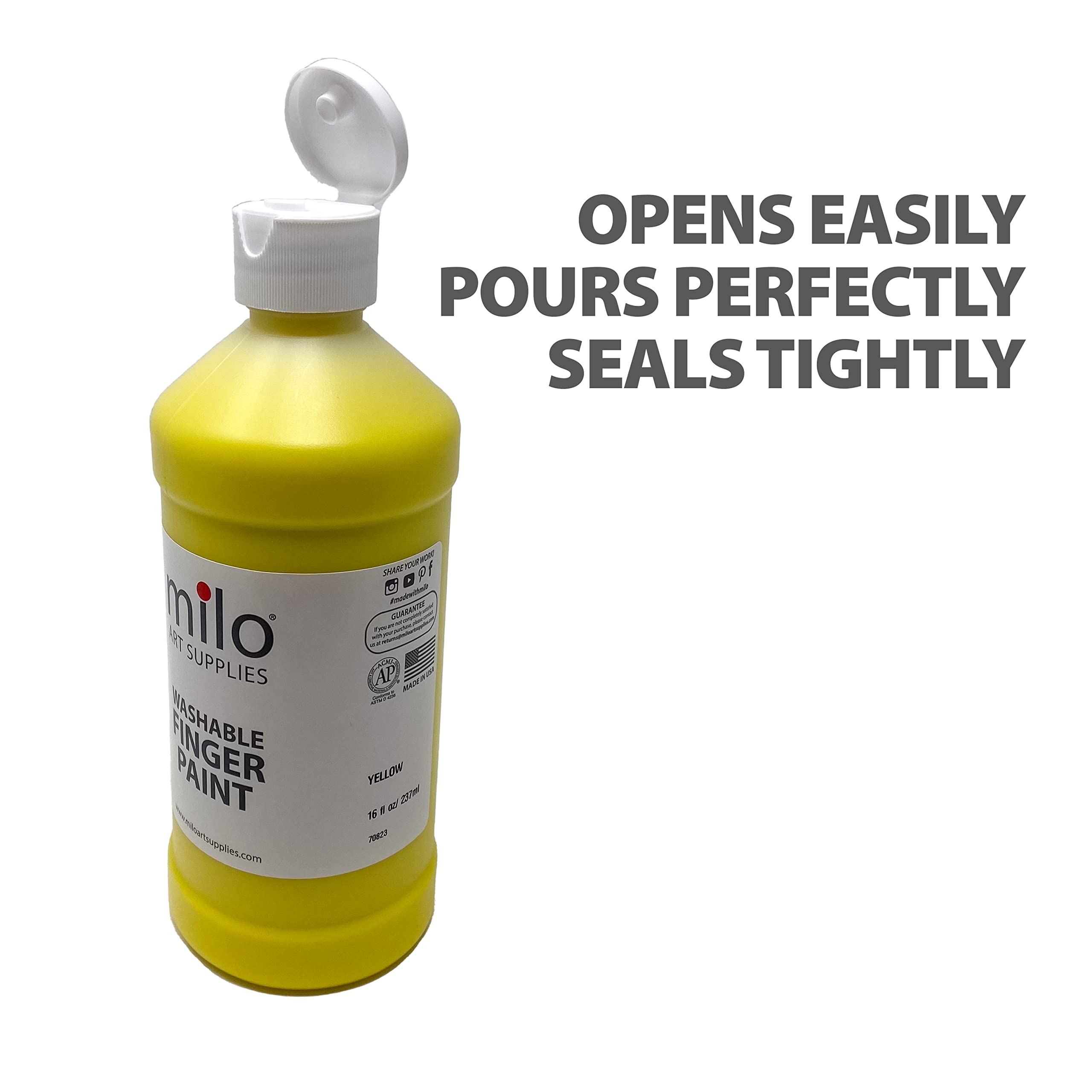 Set de pintura para dedos lavable para niños de milo con 8 - Imagen 4