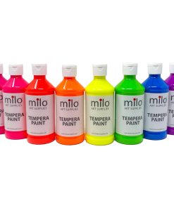 Set de Pintura Tempera Fluorescente Milo de 8 Colores |