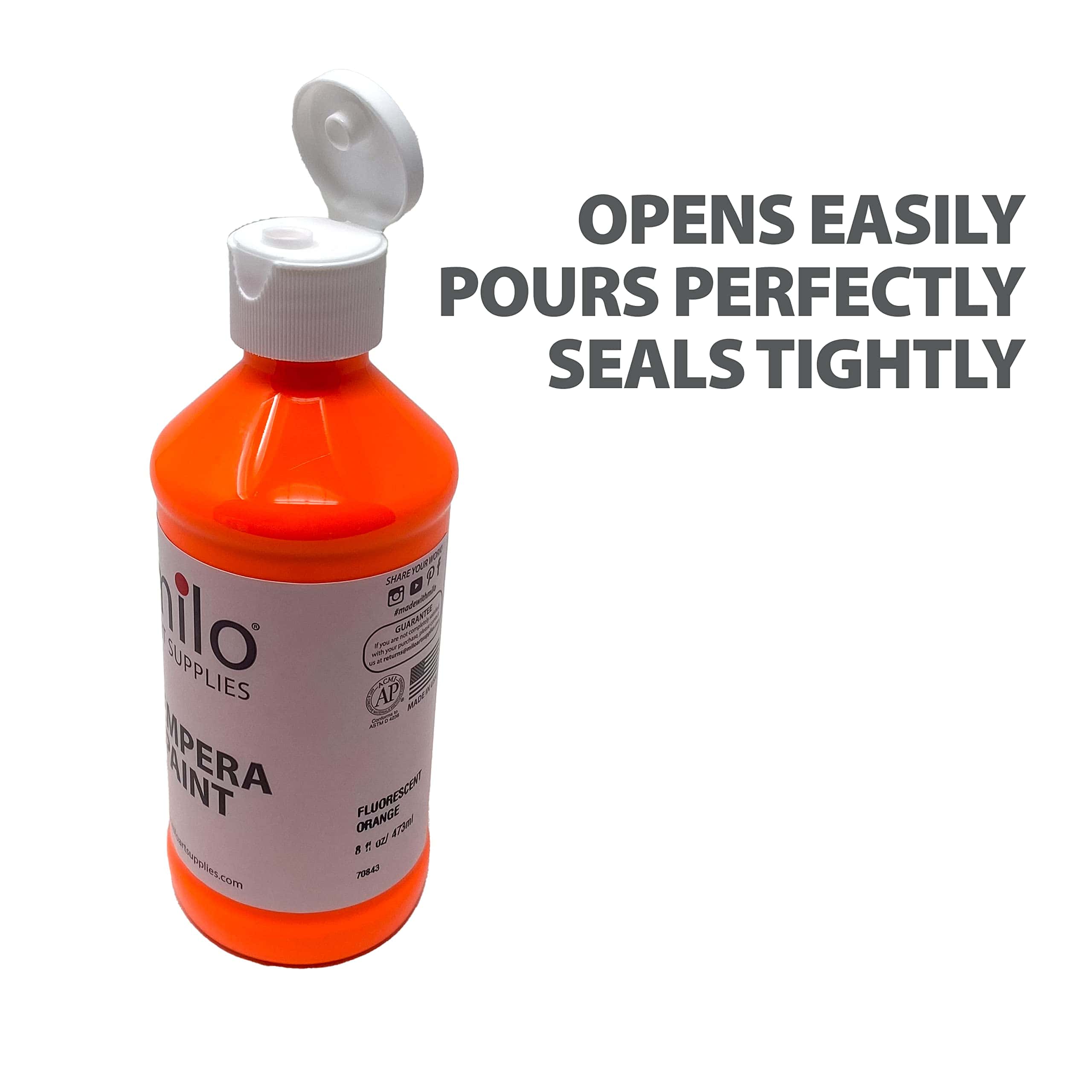 Set de Pintura Tempera Fluorescente Milo de 8 Colores | - Imagen 4