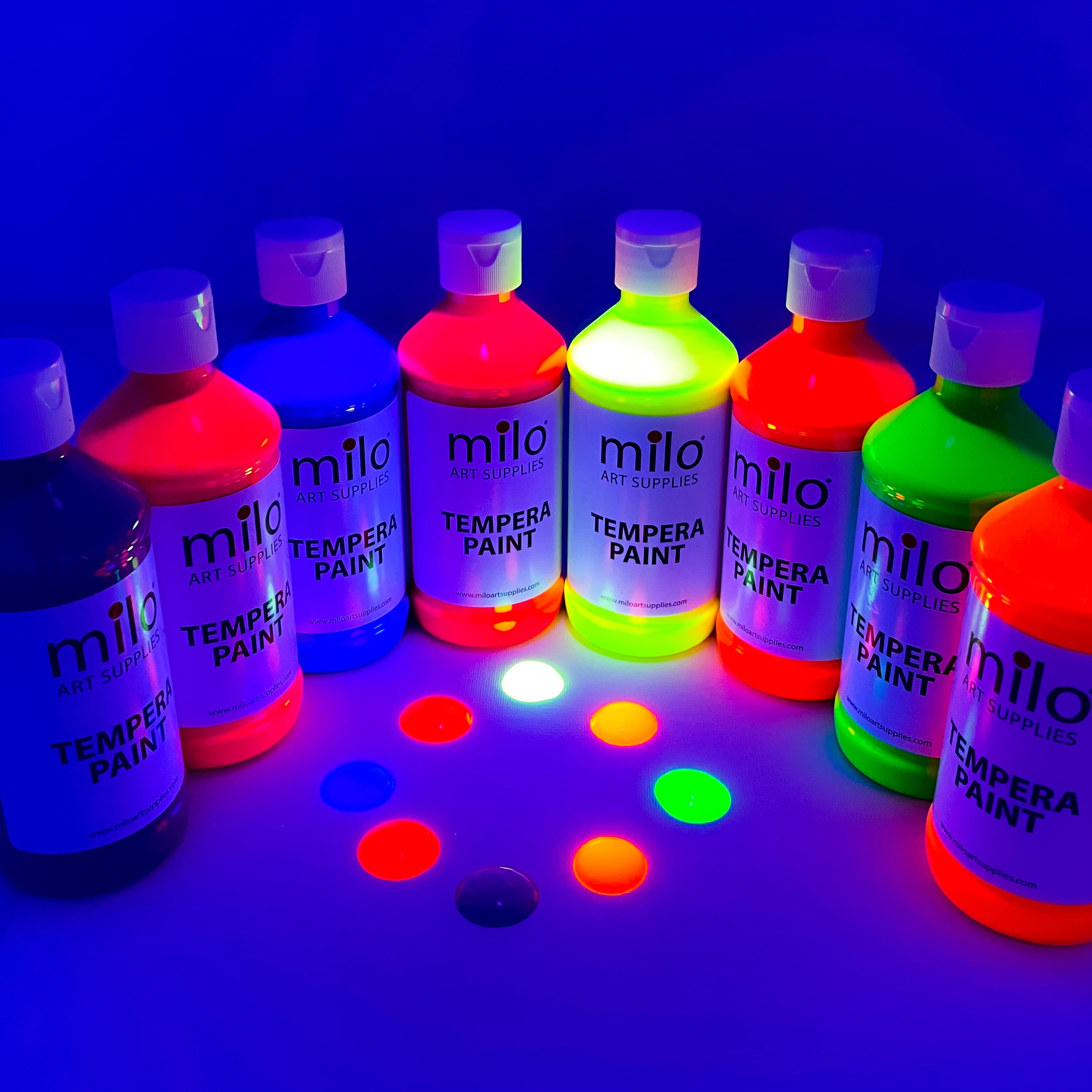 Set de Pintura Tempera Fluorescente Milo de 8 Colores | - Imagen 8
