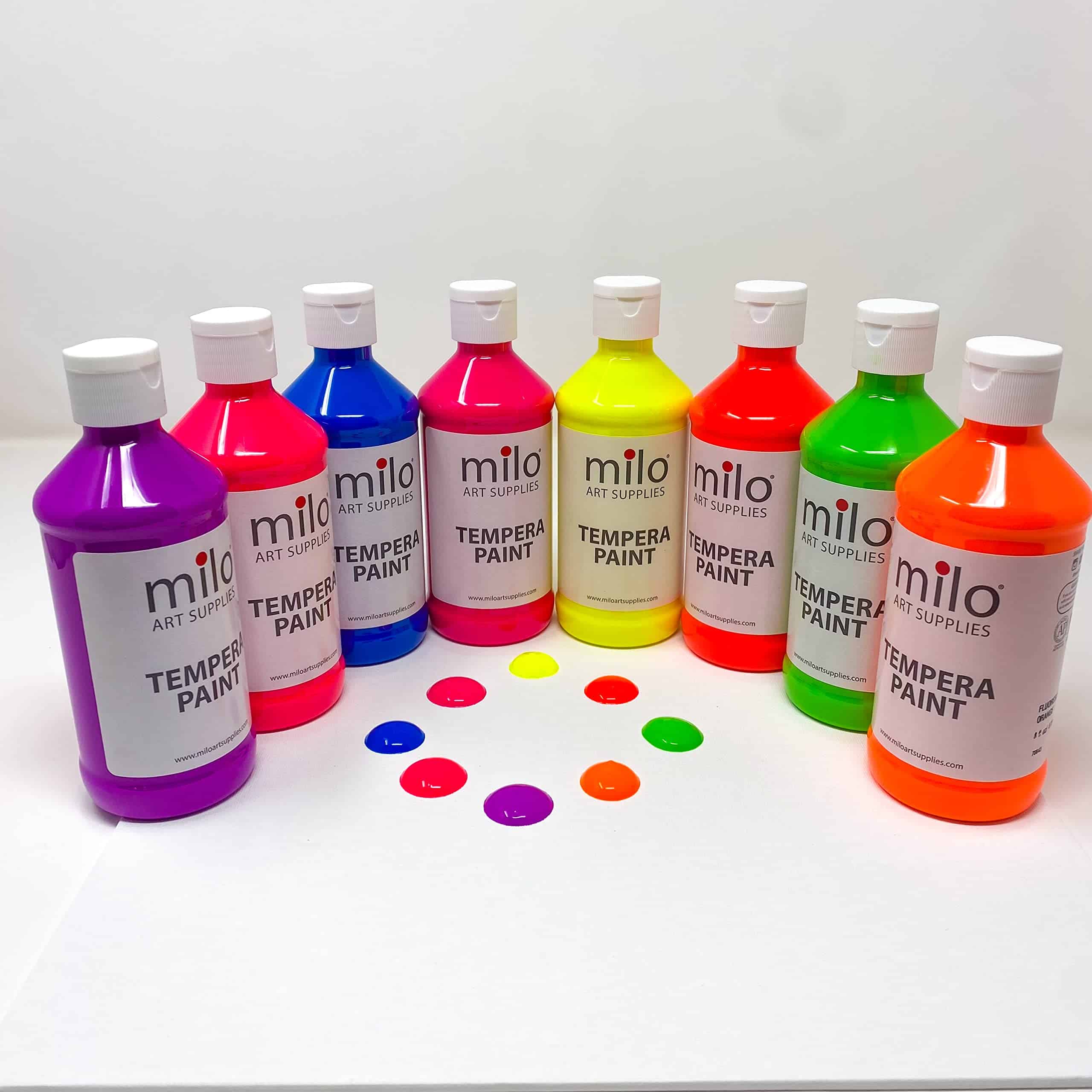 Set de Pintura Tempera Fluorescente Milo de 8 Colores | - Imagen 9
