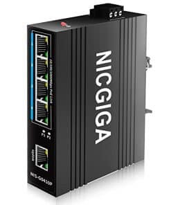 Switch PoE Industrial de 5 Puertos NICGIGA, con 4 Puertos