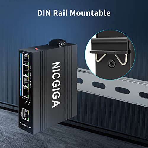 Switch PoE Industrial de 5 Puertos NICGIGA, con 4 Puertos - Imagen 8