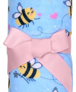 Manta de felpa 56" x 60" con estampado Love-ly Bee Loved